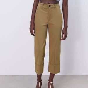 Zara Tan High-Waisted Pants